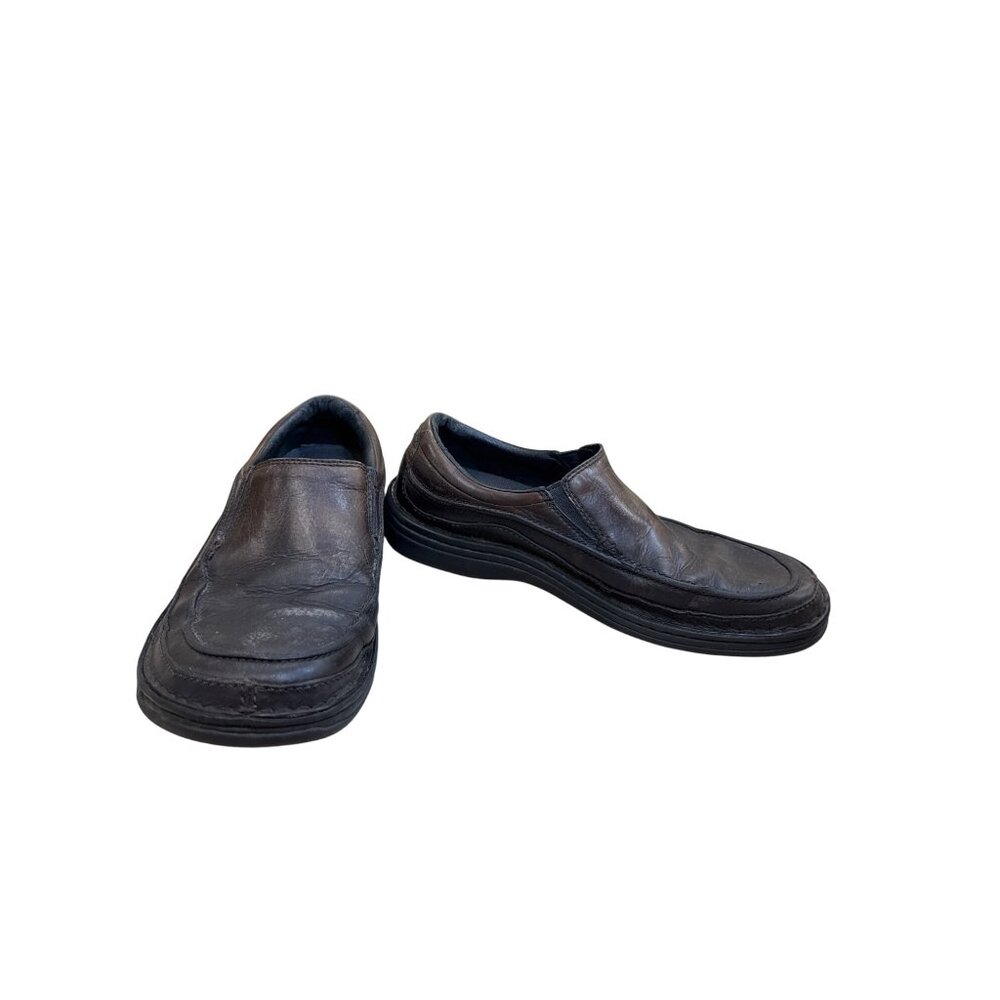 Merrell Mens Brown Leather Ortholite Cushioned Slip-On Loafers Size 9 SKU8140